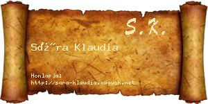 Sára Klaudia névjegykártya