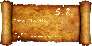 Sára Klaudia névjegykártya