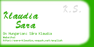 klaudia sara business card