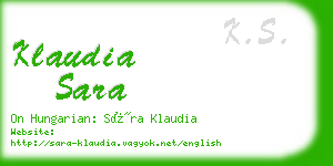 klaudia sara business card